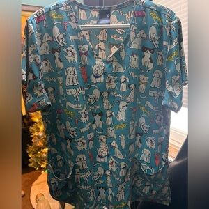 L Dog/Cat Scrub Top
